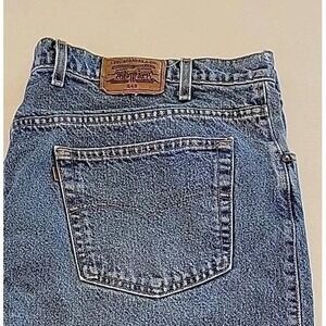 Vtg Levis 505 Orange Tab Blue Denim Loose Shorts Mens 46 Jorts USA 90's READ